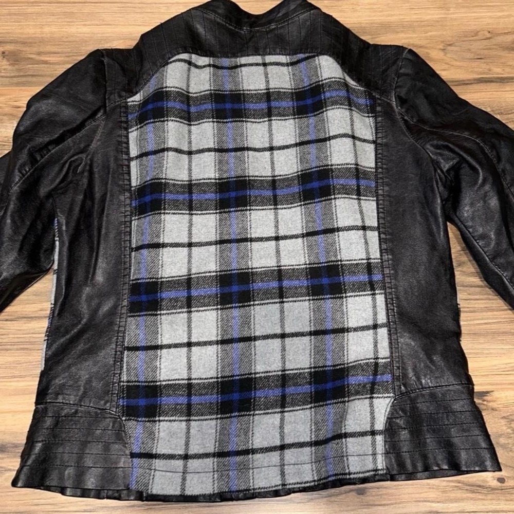 Collection By Bernardo Pleather‎ Jacket w/ Flannel Back & Sides